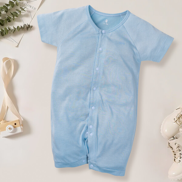 Bodysuit tính năng đùi, vải lưới Animo I0322031 (0-12M,Xanh)