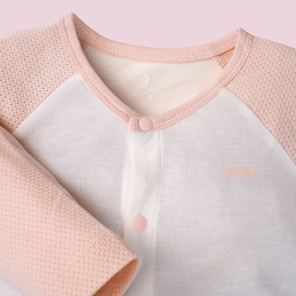 Bodysuit tính năng dài, vải lưới Animo I0322035 (0-12M,Cam)