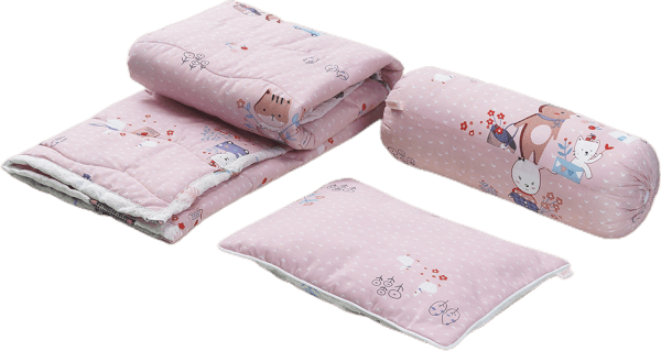 Bộ 3 món chăn, gối nằm, gối ôm cao cấp Animo B2203_HV006 (Hồng)