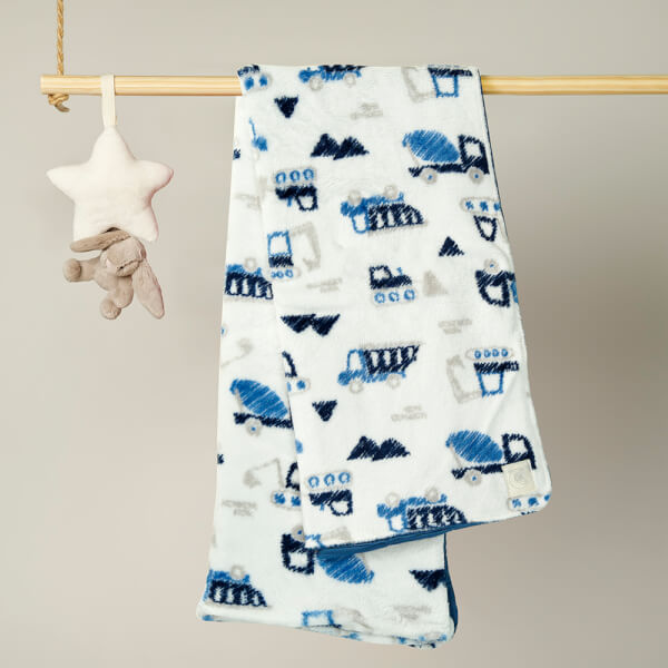 Chăn bông 2 lớp cho bé hình xe Animo B2203_NK005 (100x110cm,Xanh)