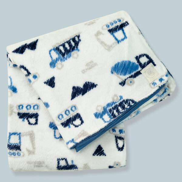 Chăn bông 2 lớp cho bé hình xe Animo B2203_NK005 (100x110cm,Xanh)