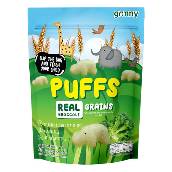 Combo 2 Bánh ăn dặm Grinny vị bông cải xanh và táo