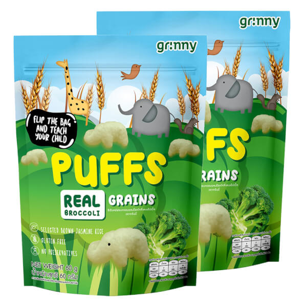 Combo 2 Bánh ăn dặm Grinny vị bông cải xanh và táo