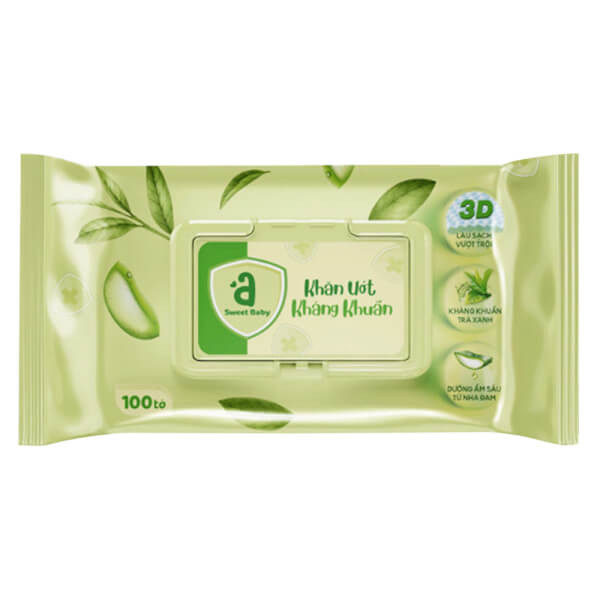 Khăn ướt kháng khuẩn tự nhiên Animo - 100 tờ