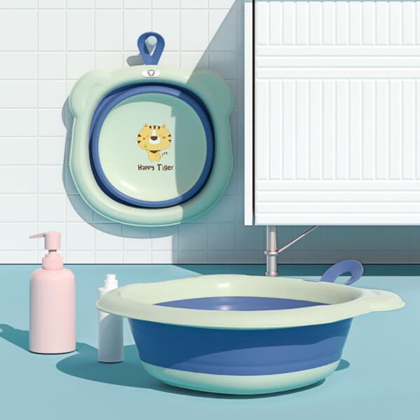 Chậu rửa mặt gấp gọn cho bé Animo (Xanh)