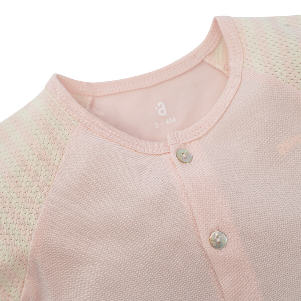 Bộ sơ sinh tính năng ngắn, vải lưới Animo I0322019 (0-12M,Cam)