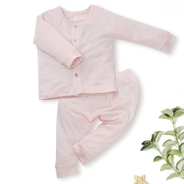 Bộ sơ sinh tính năng dài, vải lưới Animo I0322023 (0-12M,Hồng)