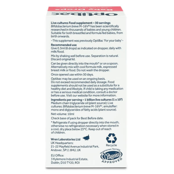 Men vi sinh cho bé Optibac Baby Drops (10ml)