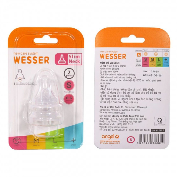 Vĩ 2 núm ty cổ thường Wesser size S