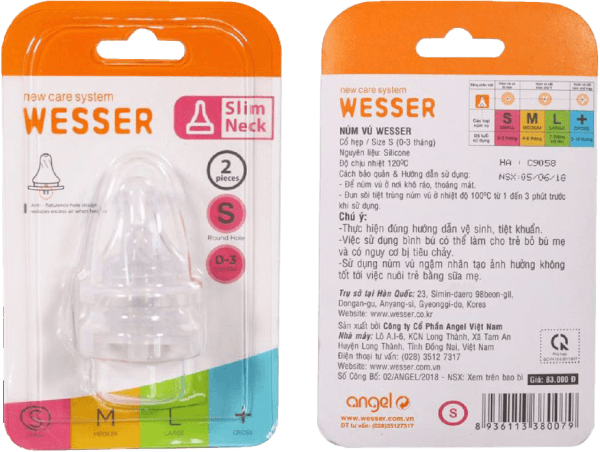 Vĩ 2 núm ty cổ thường Wesser size S