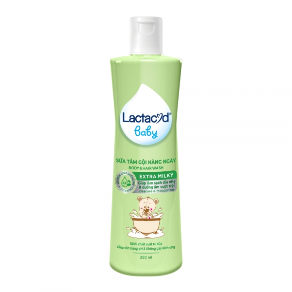 Combo 2 Sữa tắm gội Lactacyd Baby Extra Milky 250ml