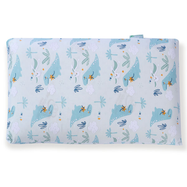 Gối cao su thiên nhiên Oval Baby Nửa màu xanh