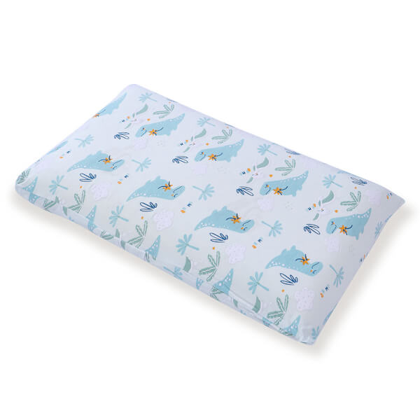 Gối cao su thiên nhiên Oval Baby Nửa màu xanh