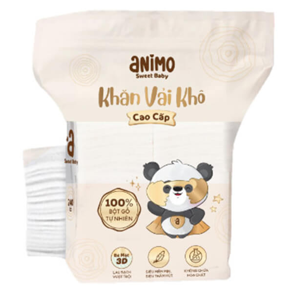 Khăn vải khô cao cấp Animo - 240 tờ