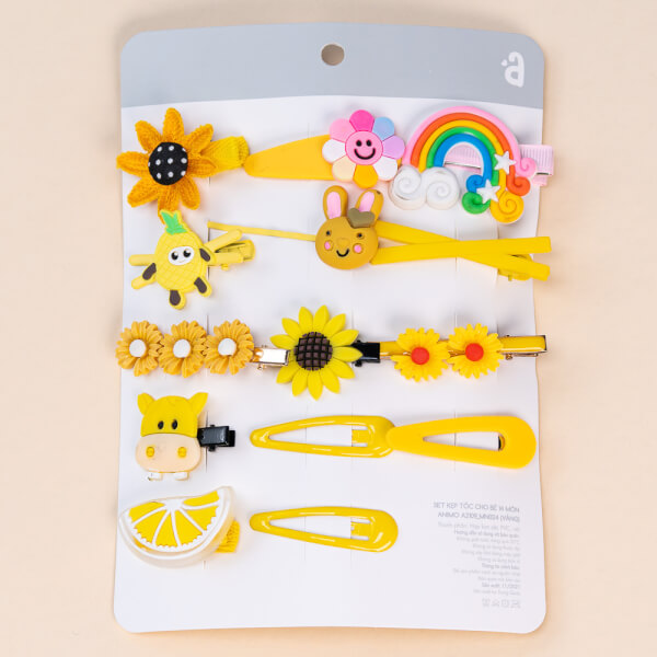 Set kẹp tóc cho bé 14 món Animo A2107_MN024 (Vàng)