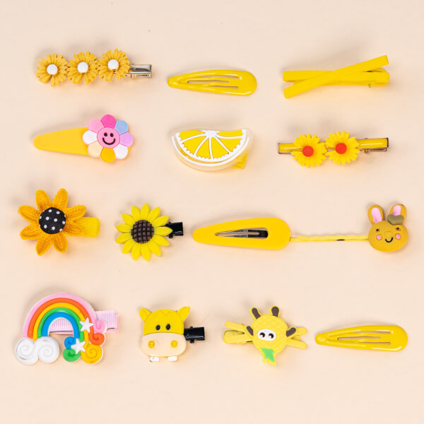 Set kẹp tóc cho bé 14 món Animo A2107_MN024 (Vàng)