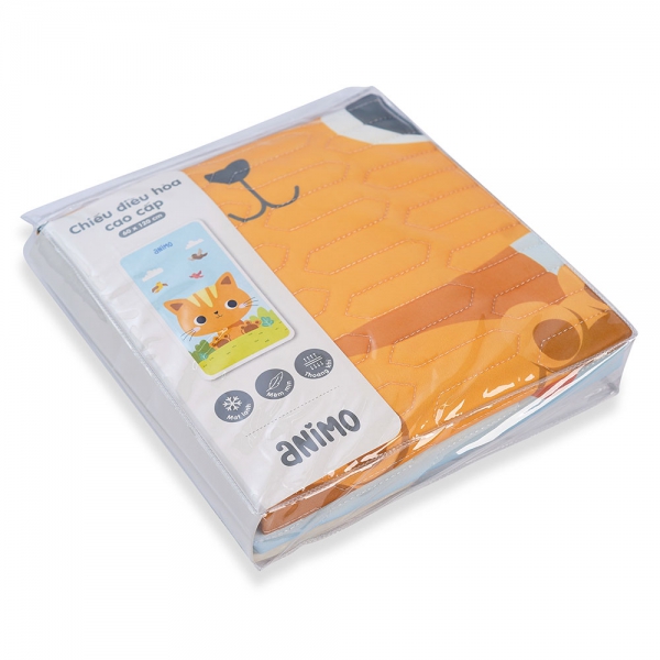 Chiếu điều hòa cao cấp cho bé Animo mèo vàng (60x120cm)