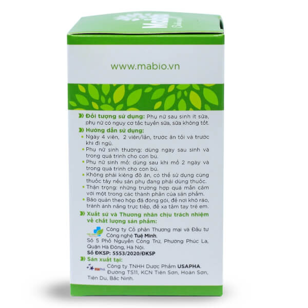 Thực phẩm bảo vệ sức khỏe viên uống lợi sữa Mabio