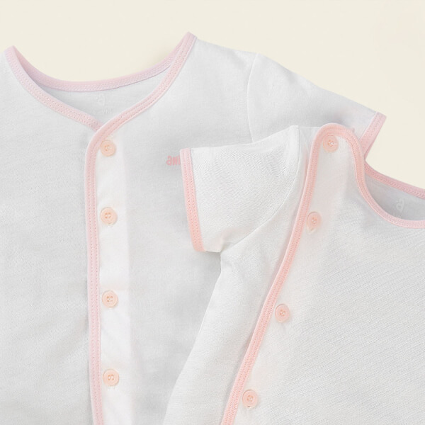 Cặp Áo sơ sinh cài giữa tay ngắn Animo I0422017(NB - 12M, Tím nhạt)