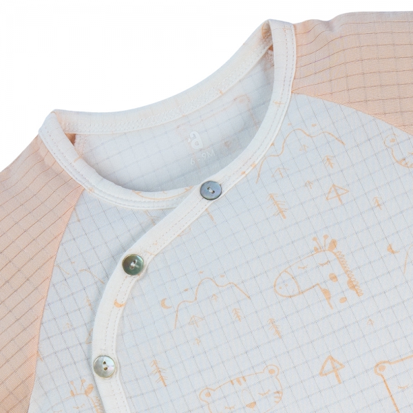 Bộ sơ sinh tính năng ngắn Chống muỗi Animo VĐ722016 (0-24M,Cam)