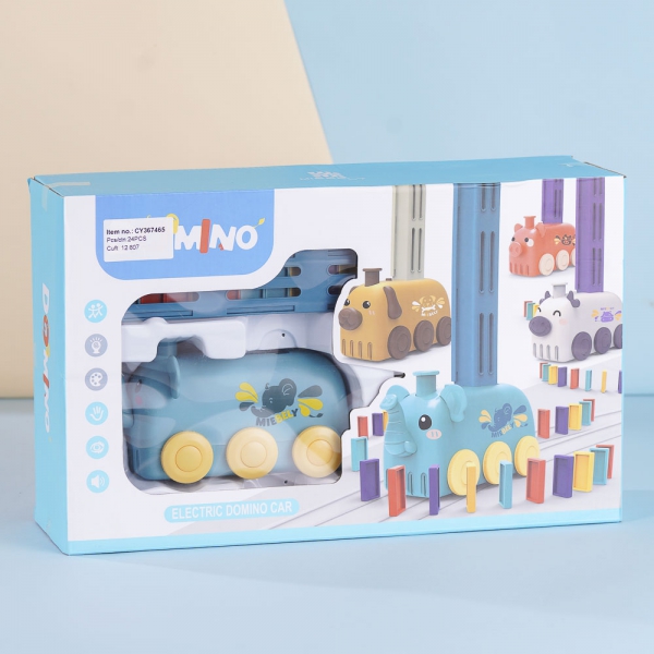 Xe domino xếp tự động có nhạc CY367464 (Xanh)