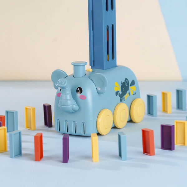 Xe domino xếp tự động có nhạc CY367464 (Xanh)