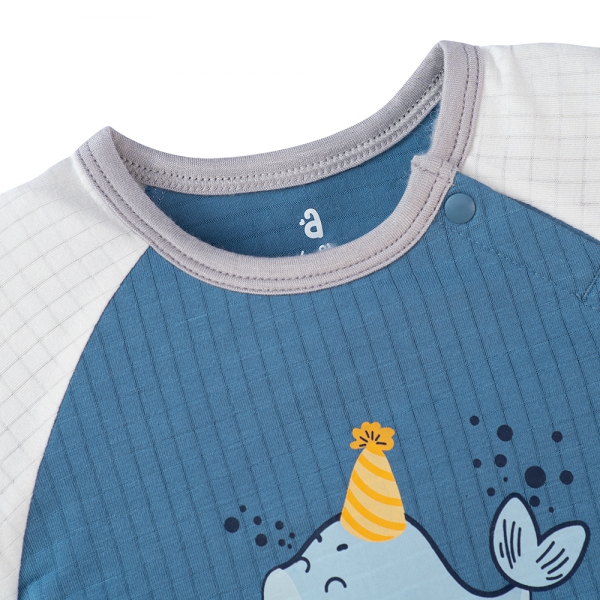 Bộ sơ sinh tính năng ngắn Chống muỗi Animo VĐ722014 (0-24M,Xanh)