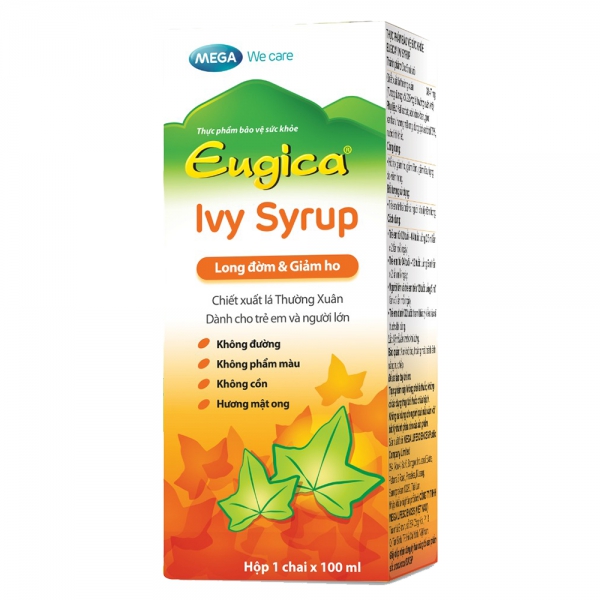 Siro long đờm và giảm ho Eugica Ivy chiết xuất lá thường xuân 100ml