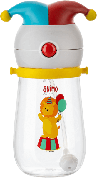 Bình tritan chống sặc 360 độ kèm dây đeo Animo (RKB1033)