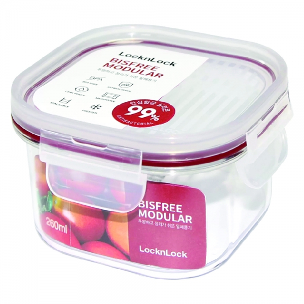 Hộp bảo quản thực phẩm nhựa Bisfree Modular 260ml - ĐỎ