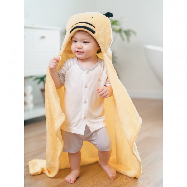 Khăn choàng ủ tắm hình con ong Animo B2207_NK006 (75x100 cm, Vàng)