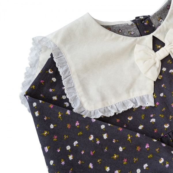 Đầm vải bé gái Animo TX722004 (6M - 6Y, Xanh đen)