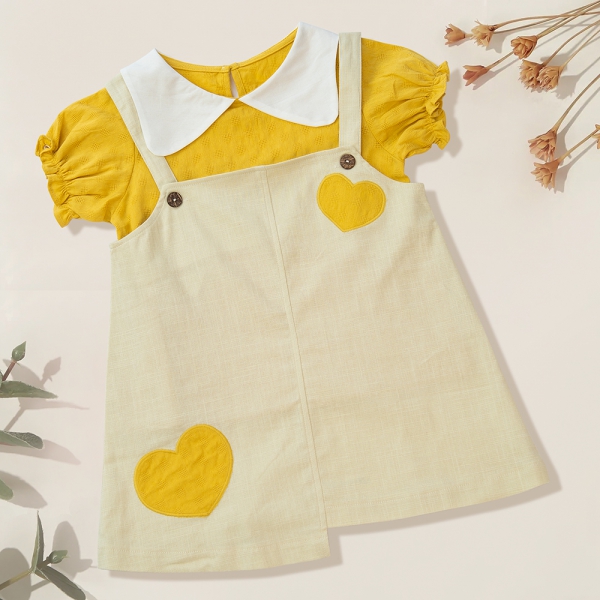 Đầm yếm bé gái ngắn Animo TX822002 (6M-3Y, Vàng)