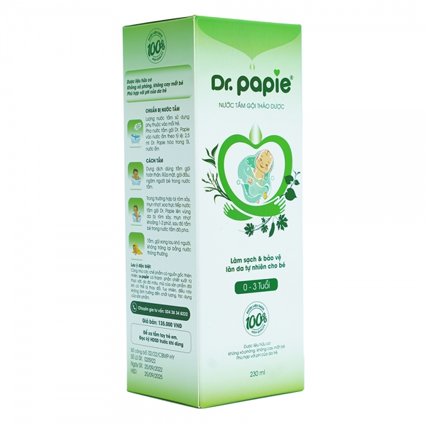 Nước tắm gội thảo dược Dr.Papie 230ml