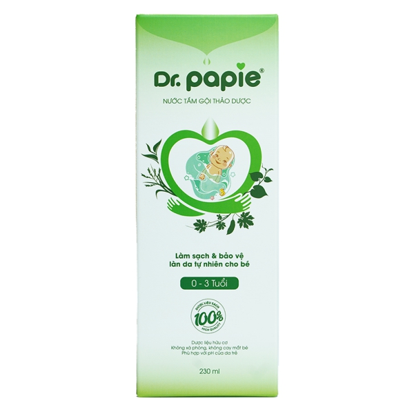 Nước tắm gội thảo dược Dr.Papie 230ml