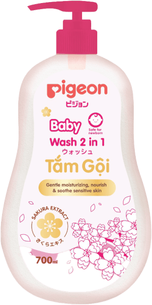 Sữa tắm gội dịu nhẹ cho bé 2in1 Sakura Pigeon 700ml