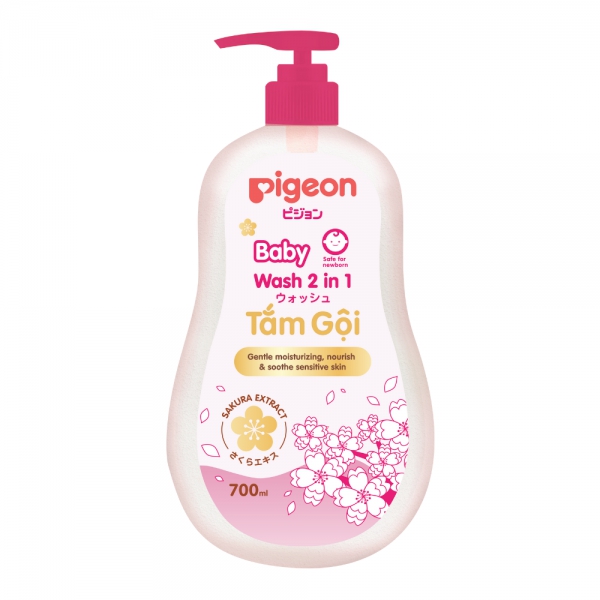 Sữa tắm gội dịu nhẹ cho bé 2in1 Sakura Pigeon 700ml