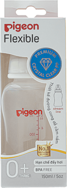 Bình sữa Pigeon Streamline nhựa PP BPA Free cổ hẹp 150ml