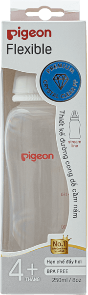 Bình sữa Pigeon Streamline nhựa PP BPA Free cổ hẹp 250ml