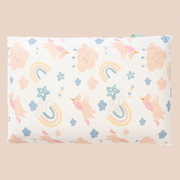 Gối cao su thiên nhiên Oval Baby Nửa màu hồng (Dorufoam)