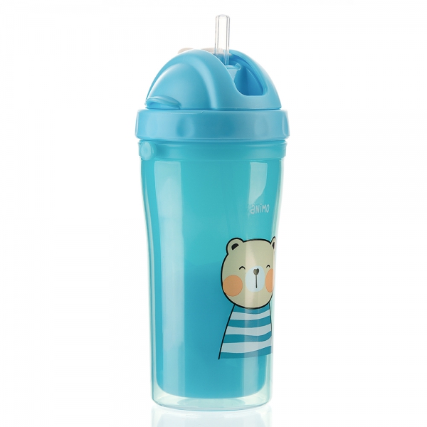 Bình tập uống cách nhiệt Animo (340ml, xanh, dây đeo, RK3415)