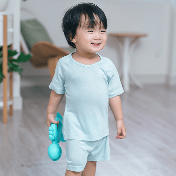 Bộ sơ sinh tính năng ngắn, vải lưới Animo I0322014 (12-24M,Xanh)