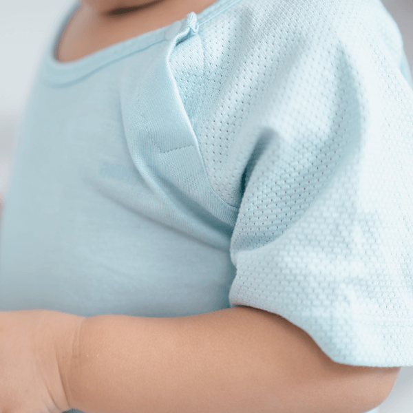 Bộ sơ sinh tính năng ngắn, vải lưới Animo I0322014 (12-24M,Xanh)