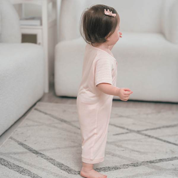 Bodysuit tính năng đùi, vải lưới Animo I0322032 (0-12M,Beige)