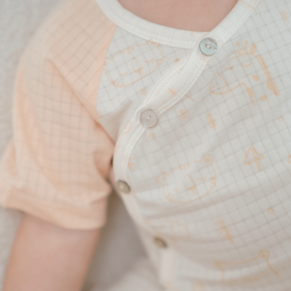 Bộ sơ sinh tính năng ngắn Chống muỗi Animo VĐ722016 (0-24M,Cam)