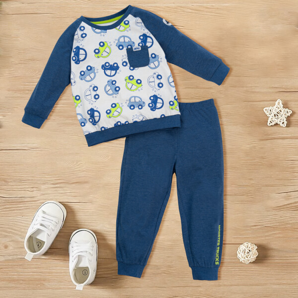 Bộ bé trai dài, bst xe rùa bíp bíp Animo HN522047 (6M-6Y,Xanh)