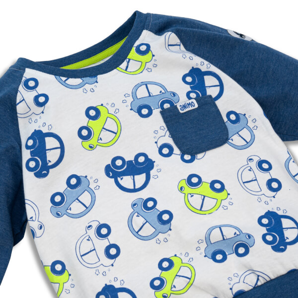 Bộ bé trai dài, bst xe rùa bíp bíp Animo HN522047 (6M-6Y,Xanh)