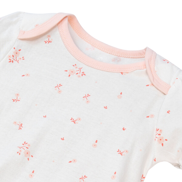 Set 2 bodysuit tam giác Ht hoa Animo M522002-17 (0-12M,hồng)