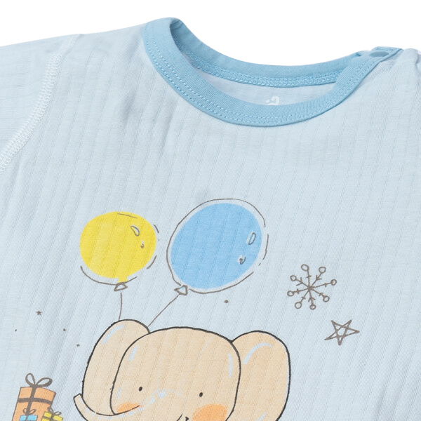 Set 2 bodysuit đùi Ht voi Animo M522005-20 (0-12M,Xanh biển)