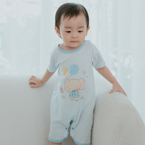 Set 2 bodysuit đùi Ht voi Animo M522005-20 (0-12M,Xanh biển)